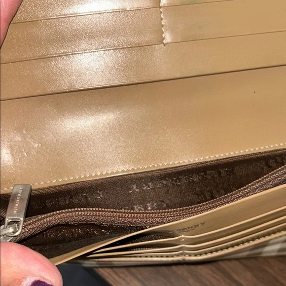 Burberry Beige and Brown Plaid Clutch